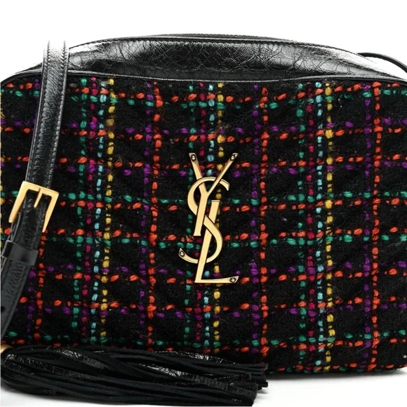 Saint Laurent YSL Tweed Calfskin Lou Camera Bag EUC W/ COA - Picture 5 of 7